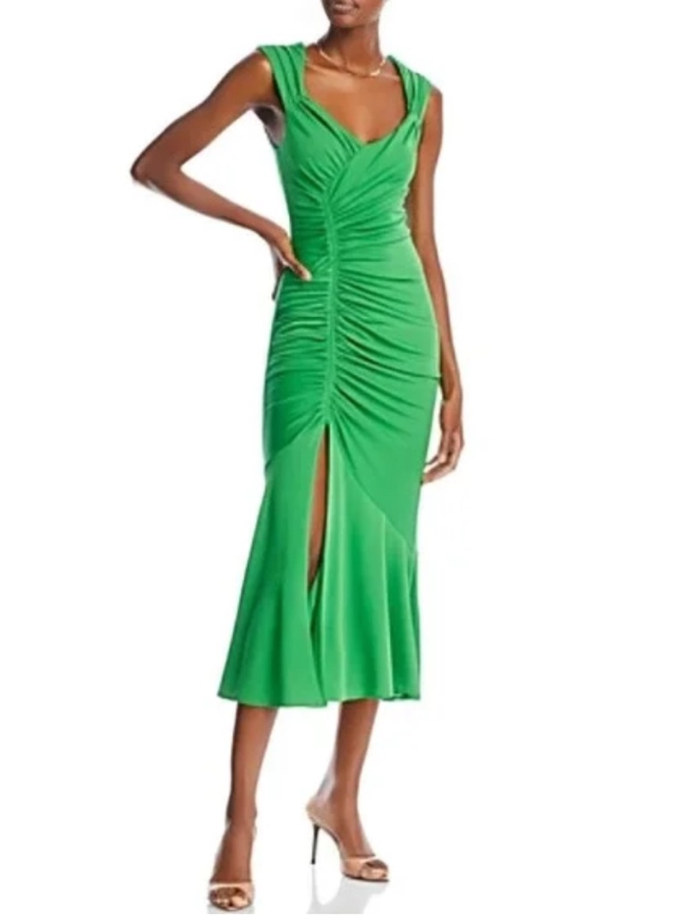cinq a sept Julieta Rouched Dress - Green